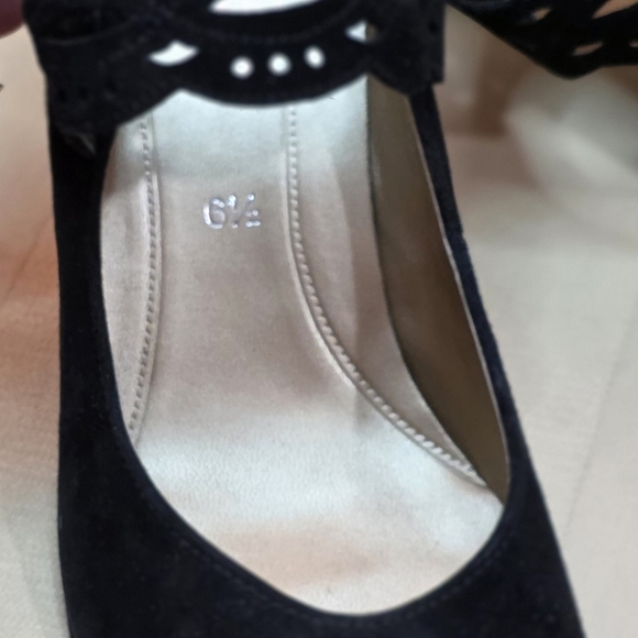 GABOR BLACK LEATHER SUEDE LADIES HEELS SIZE 6.5 - Picture 4 of 10